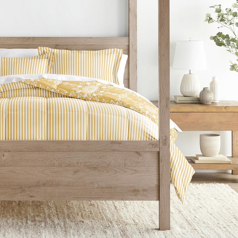 LINENS & HUTCH Comforter Set Patterned Microfiber All Season Down-Alternative