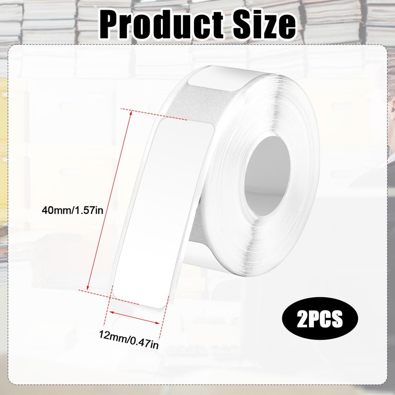 420pcs/2 Rolls Thermal Labels for Phomemo D30, 12x40mm Label Printer