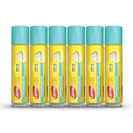 Carmex HOTIME Daily Care Moisturizing Lip Balm with SPF 15, Cupcake Batter Lip Balm Sticks, 0.15 OZ Each - 6 Count；