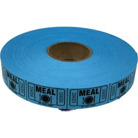 The Ticket Gurus-roll of 2000 Blue Meal Tickets Single Roll Consecutively Numbered Raffle Tickets