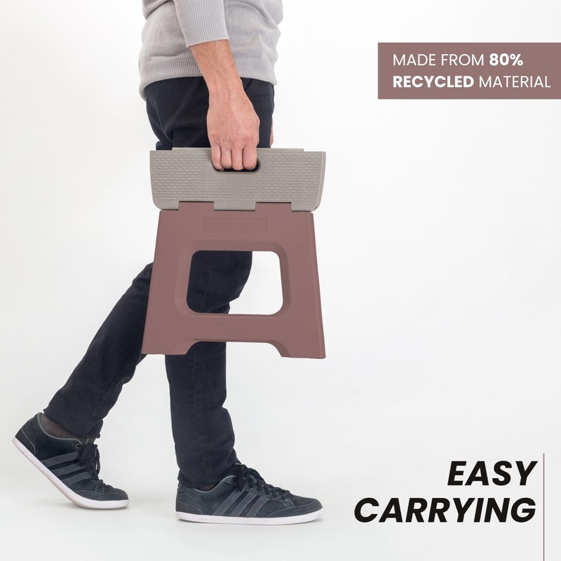 Vigar Compact Step Stool Foldable, 10-1/2-inch Step Stools for Adults