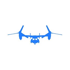 V-22 Osprey Sticker - Decal - Die Cut - stol vtol Vertical Takeoff tiltrotor v22#2 - Blue 6.50" x 2.30"