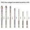 7 pcs High Hardness Skewed Head Eccentric Drill Bits(3 4