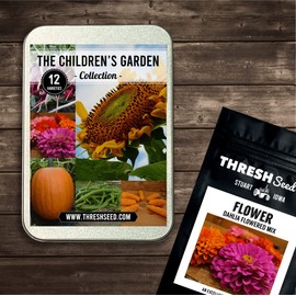 Thresh Seed Co., Children's Garden Collection, 12 Individual Packets in a Giftable Tin, Gifts for Gardeners - Heirloom & Open-Pollinated Varieties, Non-GMO Vegetable Seeds for Planting, Home Garden