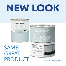 Rust-Oleum Serenity Blue Chalked All-in-One Ultra Matte Paint | One Coat Coverage | No Primer, Sanding, Or Topcoat Needed | Easy Clean Up | Made in USA | 30 OZ