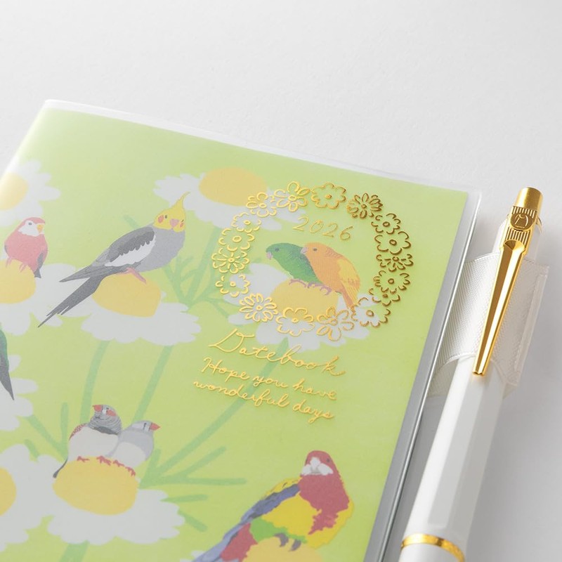 Midori Pocket Diary Planner 2026 Slim Monthly Bird Pattern 22364006