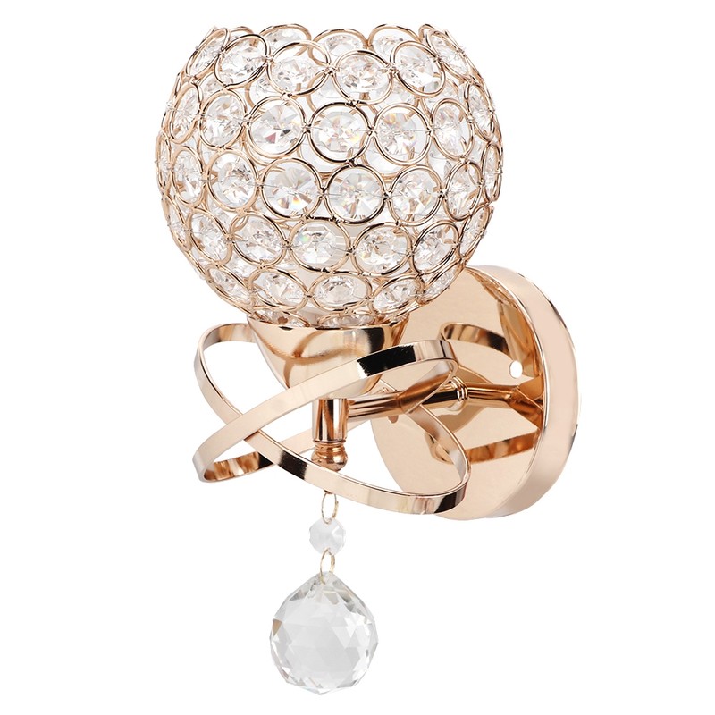 Round Wall Lamp Crystal Lamp E14 Lamp Holder for Home