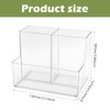 Clear Pen Holder, Plastic Pencil Organizer Cup with 3 Slots,