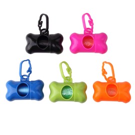 Arroyner 10 Pack Bone Shaped Poop Bag Dispenser Pet Waste Disposal Bag Dispenser ( Random Color )