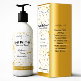 Gel Conductivo - Imprimación de gel hidratante facial, ácido hialurónico, péptido de colágeno, niacinamida, vitamina E, lámina dorada