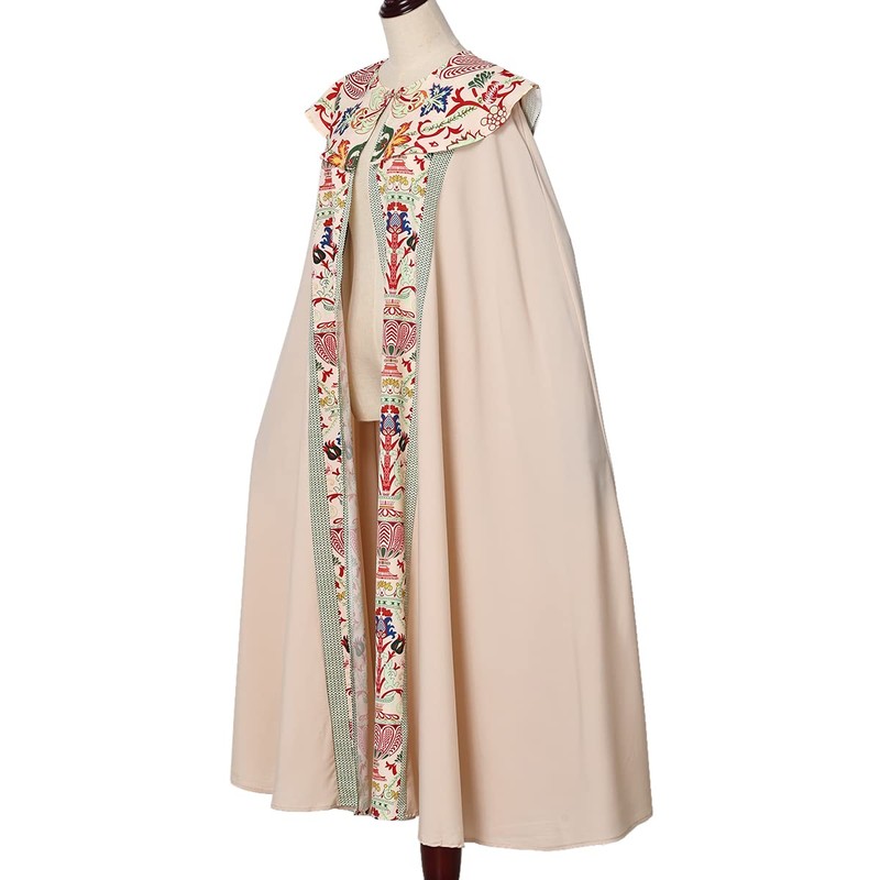 BLESSUME Priest Clergy Cape Coronation Print Costume Robe, beige