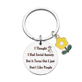 Funny Birthday Gifts for Brother Sister Gag Gifts for Men Friend Funny Keychain Gift for Daughter Son Introvert Gifts for Wife Women Joke Valentines Gifts for Bestie Sarcastic Friendship Gifts for Boy