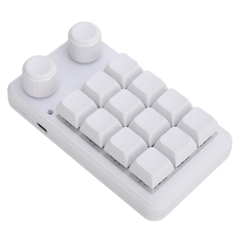 12 Keys Small Keyboard with Dual Knobs and RGB Light