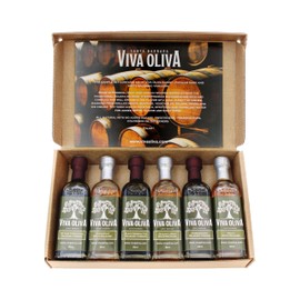 Viva Oliva Premium Aged Balsamic Vinegar Gift Set – 6-Bottle Variety Sampler (6 × 60ml / 2fl oz) – Barrel-Aged in Modena, Italy, Gluten Free, No Added Sugar – Gourmet Food Gift for Home Chefs & Entertaining