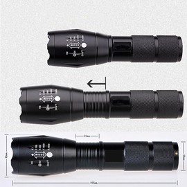 BESTSUN 3000 High Lumens Tactical Flashlights, Military Grade 5 Modes Super Bright LED 18650 Flashlight Focus Torch Lamp Adjustable for Camping Hiking Emergency