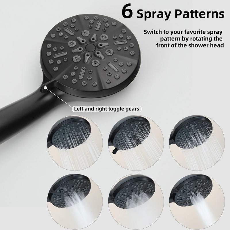 KAPHOME 2 Handle Shower Faucet Set With Handheld Shower Head,Dual