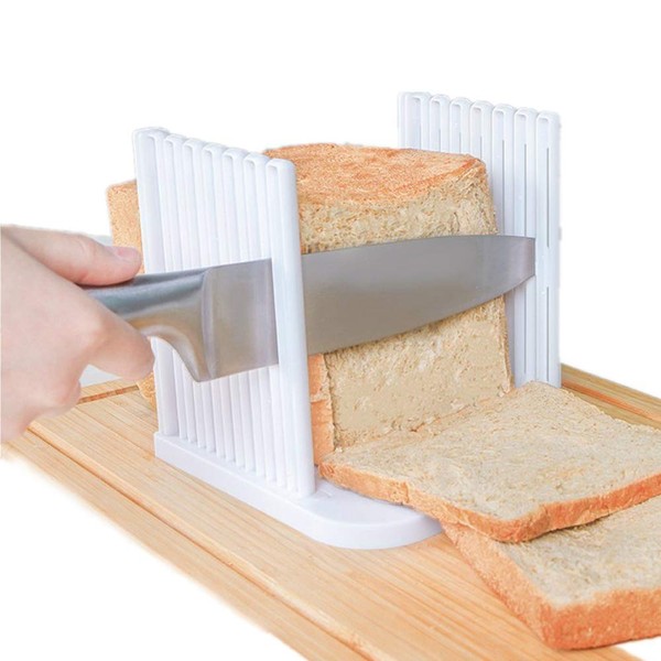 Bread Slicer, Adjustable Bread/Roast/Loaf Slicer Cutter, Sandwich Maker Toast Slicing Machine Folding and Adjustable Handed Bread Slicer Thicknesses