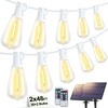 Larkvue 96FT(2x48FT) Solar Outdoor String Lights with Remote & Timer,