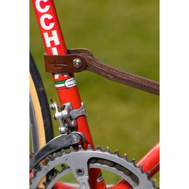 Gusti Gerrie K. Leather Transport Handle, Bicycle Carrier, Bicycle Frame Carry Handle, Road Bike, Steel Frame, Brown