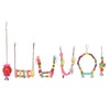 Bird Swing Hanging Toys Wooden Educational Colorful Parrot Swing Chewing