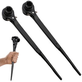 BAIFULAI Scaffolding Ratchet, 19/22 mm Scaffolding Wrench, Scaffolding Ratchet Right / Left Switchable from CR-V, Scaffolding Ratchet with Corrosion-Resistant Black Phosphating