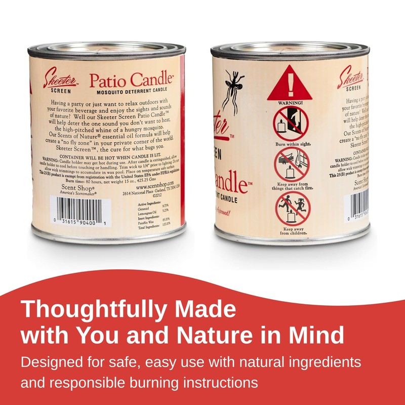Skeeter Screen 90400 Patio Candle – 80 Hour Burn Time