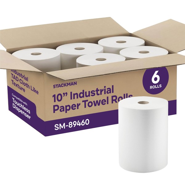 Stack Man Industrial Paper Towels 10 x 800 White Roll