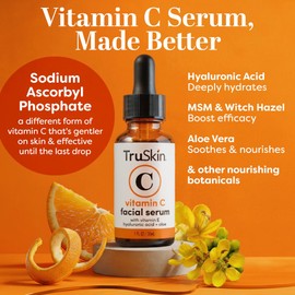 TruSkin Vitamin C Serum for Face – Anti Aging Face Serum with Hyaluronic Acid & Vitamin E – Brightening Formula for Improving Appearance of Dark Spots, Fine Lines & Wrinkles – All Skin Types, 2 Fl Oz