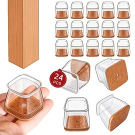 Square Chair rubber Leg Protectors for Hardwood Floor Fits All Shape Chair Mat for Wood and Tile Floors. Chair Leg Universal Cover Elastic Mold Rectangular Silicone:_Large (Fit1.02"-1.6")_6PCS