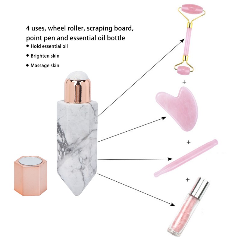 Facial Massage Roller Hexagonal Prism Shape Essential Oil Bottle Scraping