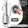 QHKLEW Pack of 10 Magnets Hexagonal Socket, Magnetic Socket Set,