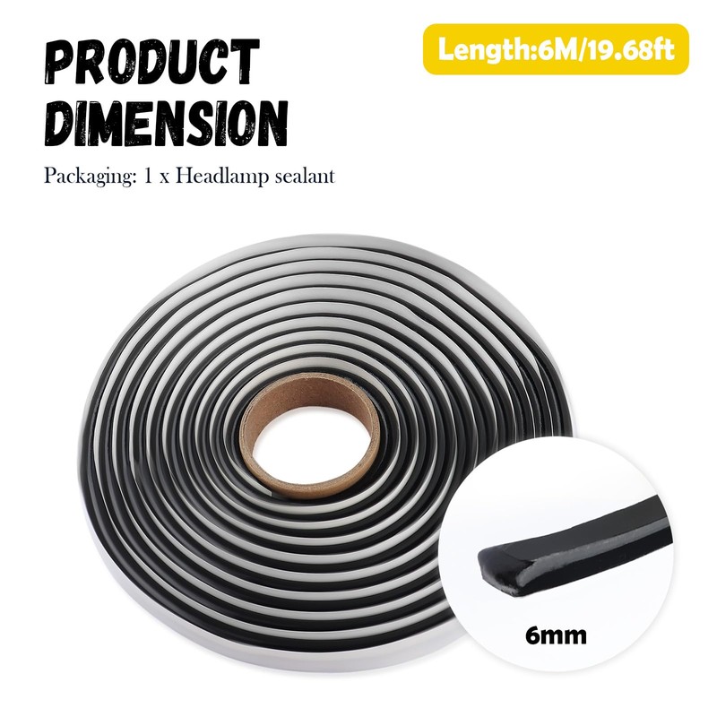 19Ft 1/4'' Butyl Sealant Tape,Multi-Purpose Butyl Tape RV with Good
