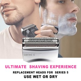 52S Series 5 Electric Shaver Replacement Head for Men Razor Shaving Blades Compatible with 52S Replacement Electric Shaver Heads Braun Series 5: 5090/5190cc, 5040/5140s, 5030s, 5147s, 5145s