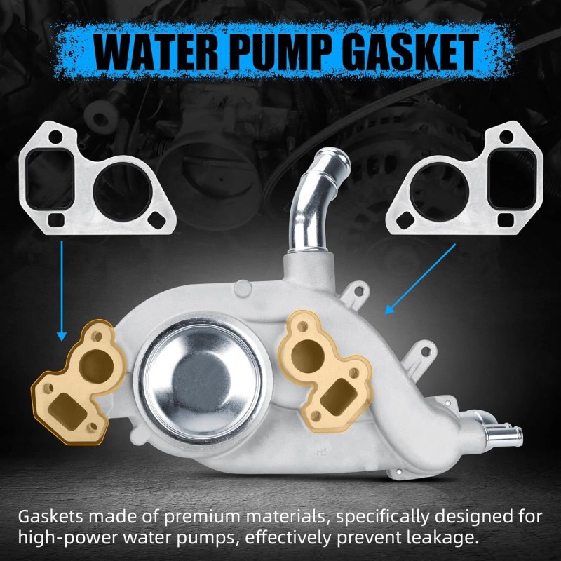 VEHITO Engine Water Pump w/ Thermostat For Chevy/GMC Silverado Sierra