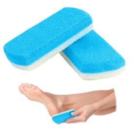 CVNRCLP 2-Pack Double-Sided Foot Pumice Stone Set – Exfoliating Foot Scrubbers for Hard Skin & Callus Removal – Volcanic Stone Rubbing Tools for Smooth Feet (Blue)