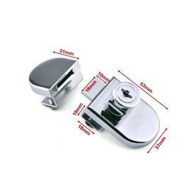 Single Swing Glass Cabinet Showcase Door Lock Glass Cabinet Lock for 5-8mm Glass Door with 2 Keys，No Drilling Required