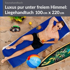 Lashuma Large Bath Towel XXL 100 x 200 cm London XXL Men's Sauna Towel Blue - Azure