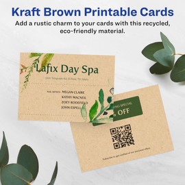 Avery Printable Rectangle Business Cards with Sure Feed Technology, 2.5" x 3.5", Kraft Brown Cardstock, Print-to-The-Edge, Laser/Inkjet Cards, 60 Total
