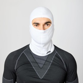 Ladeheid Sturmhaube, Skimaske, Balaclava für Herren und Damen Silverplus Thermoaktiv, mit Absorption von Feuchtigkeit und Verbessert Komfort für Ski, Motorrad und Fahrrad LA-127 (Weiß, M/L)
