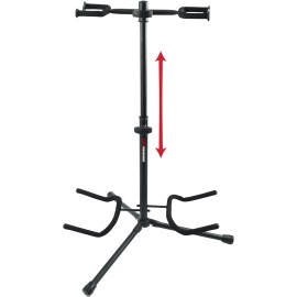 Gator Frameworks Adjustable Double Guitar Stand, Holds Two Electric or Acoustic