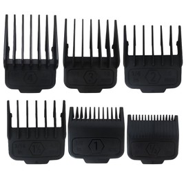 WELURE 6-Pack Magnetic Guards (for Slime 2) Hair Guides Plastic Combs for TPOB Hair Cutting Multi-Lengths - Black