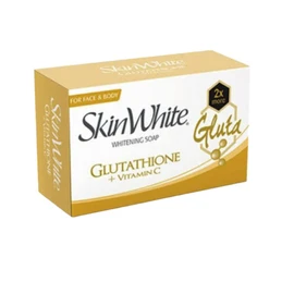 SkinWhite Whitening Glutathione + Vitamin C Soap 90g whitens in 5 days for face and body, Anti - bacterial formula. 2X more Glutathione.