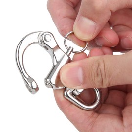 Mountaineering Shackle, Snap Hook, Small and Compact 316 Stainless Steel (12*70mm) for Outdoor Climbing