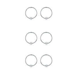 Sterling Silver Cartilage Earrings Gold/Black/Rose Hypoallergenic Mini Tiny Small Huggie Hoops Ear Piercing Helix Endless Ball Bead Nose Sleeper Earrings for Women