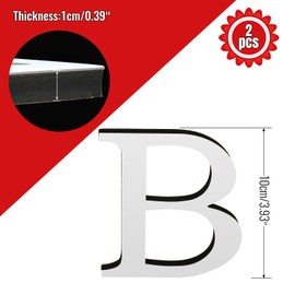 YIEMI 3D Silver Wall Letters for Stylish Decor & DIY Projects (B, 2 pcs)