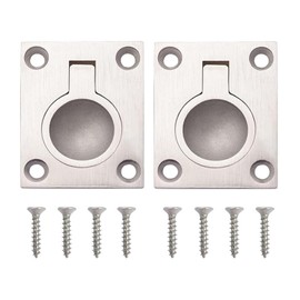 2Pcs Flush Ring Plull Handle Hatch Locker with Screws, 304 Stainless Steel Boat Locker Cabinet Hidden Handle Recessed Furniture Boat Hatch Latch (S)