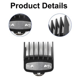 2 Pcs Clipper Guards for Wahl Clippers – Sizes 0.5 & 1.5, Essential Hair Clipper Accessories, Clipper Set with Clip 1/16 Inch and 3/16 Inch Replacement Standard Fitting Comb