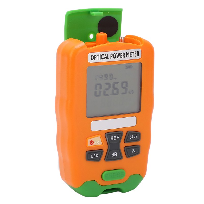 Orange Mini Fiber Optic Power Meter Fast Accurate Sensitive Robust
