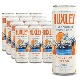 Huxley Energy Drink, Tangerine Teton Superfruit Energy Drink, All Natural, Functional Energy Drink, Hydration & Focus, Low Sugar, No Artifical Ingredients, Electrolytes & L-theanine