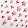 24 Pcs Pink Purple French Press On Toenails YEFIUO Cute